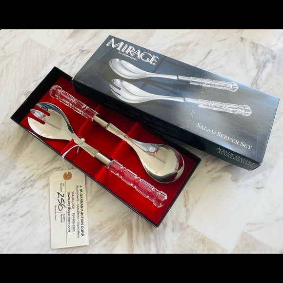 Mirage by Robinson Salad Server Set - Salad Spoon and Pronged Salad Spoon JAPAN - Picture 2 of 11